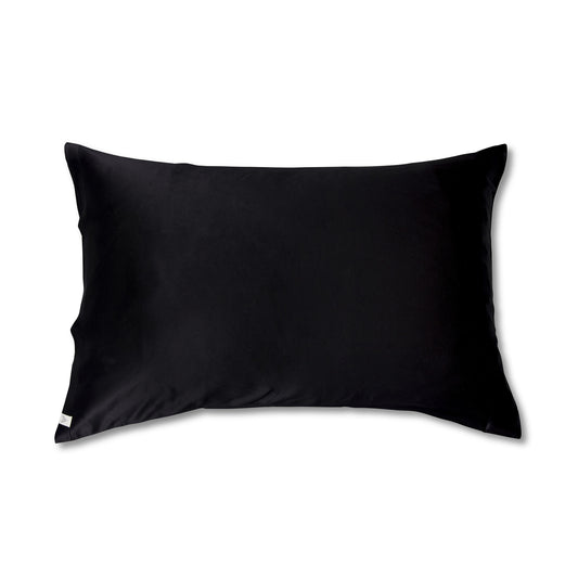 Black ethical peace silk pillowcase, standard size