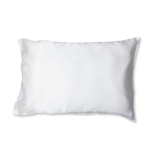 White ethical peace silk pillowcase, standard size